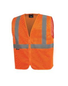 Pioneer Pioneer - Mesh Safety Vest No Pockets - Hi-Vis Orange - Size Medium