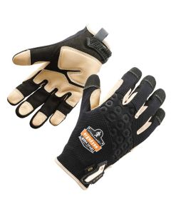 ERG17143 image(0) - 710LTR M Black Heavy-Duty Leather-Reinf Gloves