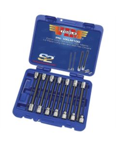 VIMHXL100 image(0) - VIM TOOLS 14-Piece 3/8 in. Square Drive Fractional SAE Extra Long Hex and Ball Hex Driver Set