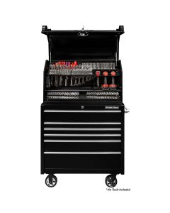 EXTPWSRC4120TK image(0) - Extreme Tools PWS Series 41in W x 20in D Extreme Portable Workstation and 41in W x 25in D 6-Drawer Roller Cabinet Combo, Textured Black