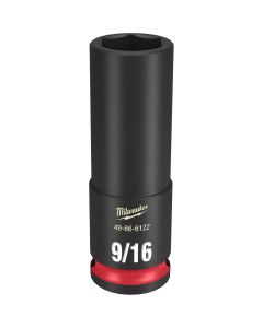 MLW49-66-6122 image(0) - Milwaukee Tool SHOCKWAVE Impact Duty  3/8"Drive 9/16" Deep 6 Point Socket