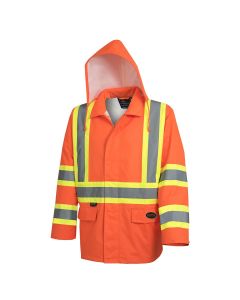 SRWV1081350U-4XL image(0) - Pioneer - Hi-Vis Safety Rainwear Jacket - Orange - Size 4XL