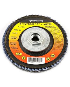 FOR71930-5 image(0) - Forney Industries Flap Disc, Type 29, 4-1/2 in x 5/8 in-11, ZA36 5 PK
