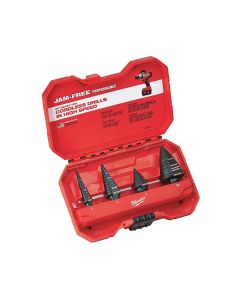 MLW48-89-9223 image(0) - Milwaukee Tool 4-PC JAM-FREE STEP DRILL BITS #1, #4, #7, #12 SET