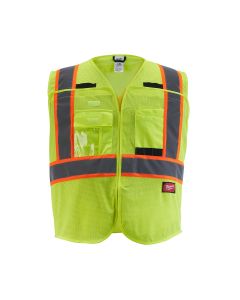 MLW48-73-5172 image(1) - Milwaukee Tool Class 2 Breakaway High Visibility Yellow Mesh Safety Vest - L/XL (CSA)