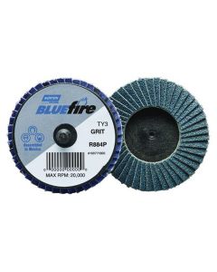 NOR90172 image(0) - Norton Abrasives BlueFire R860 ZA Coarse Grit TR (Type III) Plastic Flat Mini Flap Disc