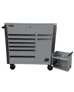 HOMGR06044080 image(0) - Homak Manufacturing 44" 8-Drawer Service Cart w/power Tool Holder Drawer-Gray