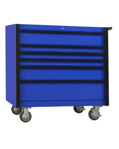 EXTDX412506RCBLBK image(0) - Extreme Tools DX Series 41in. W X 25in. D 6 Drawer Roller Cabinet, 100 lbs Slides, Blue with Black Drawer Pulls