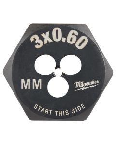 MLW49-57-5310 image(0) - Milwaukee Tool M3-0.60 mm 1-Inch Hex Threading Die