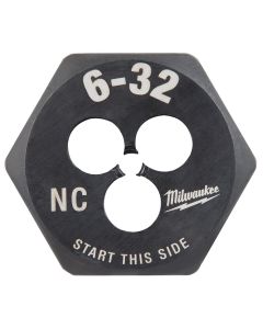 MLW49-57-5315 image(0) - Milwaukee Tool 6-32 NC 1-Inch Hex Threading Die