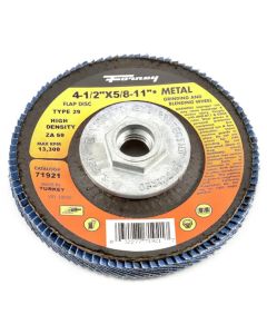 FOR71921-5 image(0) - Forney Industries Flap Disc, High Density, Type 29, 4-1/2 in x 5/8 in-11, ZA60 5 PK