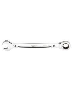 MLW45-96-9314 image(0) - Milwaukee Tool 14MM Metric Ratcheting Combination Wrench, 12-Point, Steel, Chrome