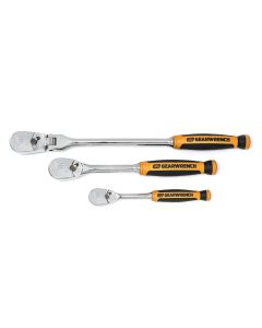 KDT81203T image(0) - GearWrench 3 Pc. 1/4", 3/8" 90T Flex Head Ratchet Set