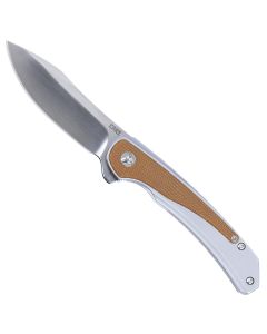 CRK6070 image(0) - CRKT (Columbia River Knife) Padawan Everyday Carry Folding Knife: Drop Point with 14C28N Steel Blade, Stainless Steel Handle w/Micarta Overlays, Frame Lock