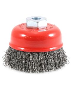 FOR72780 image(0) - Forney Industries Cup Brush, Crimped, 2-3/4 in x .014 x M10 x 1.25 Arbor