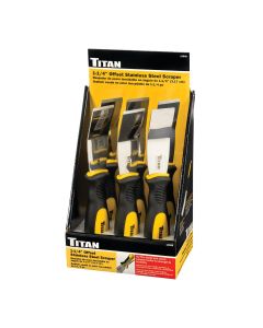 TITAN 6PC 1 1/4" Offset Stainless Steel Scraper Display