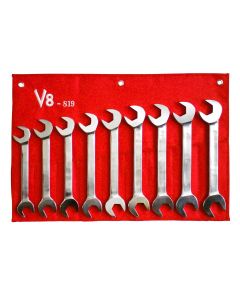 V-8 Tools 9pc Jumbo metric angle wrench set, sizes 24-32mm