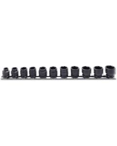 KKNRS13401MS-11 image(0) - Ko-ken USA RS13401MS/11 3/8 Sq. Dr. Socket set  8-19mm 6 point  Thin walled 11 pieces