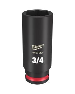 MLW49-66-6125 image(0) - Milwaukee Tool SHOCKWAVE Impact Duty  3/8"Drive 3/4" Deep 6 Point Socket