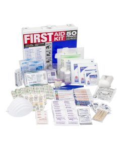 First Aid Kit in Metal Case Covers 50 People