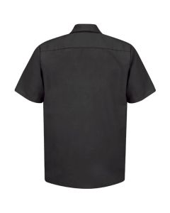 VFISP24BK-SS-L image(0) - Workwear Outfitters Mens's Short Sleeve Indust. Work Shirt Black, Large