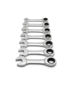 GearWrench 7 Pc. 12 Point Stubby Ratcheting Combination SAE Wrench Set