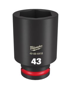 MLW49-66-6418 image(0) - Milwaukee Tool SHOCKWAVE Impact Duty  3/4"Drive 43MM Deep 6 Point Socket