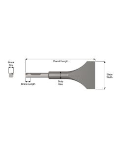 AJX380-3 image(0) - Ajax Tool Works WIDE SCALING CHISEL 7 1/2"X3"