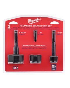 MLW49-22-0030 image(0) - Milwaukee Tool Plumbers' Selfeed Bit Kit (3 PC)