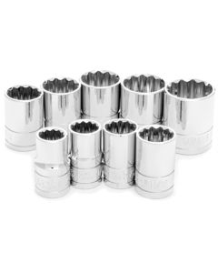 Wilmar Corp. / Performance Tool 9 Pc 1/2'' Dr 12pt SAE Skt Set