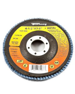 FOR71987 image(0) - Forney Industries Flap Disc, Type 29, 4-1/2 in x 7/8 in, ZA80