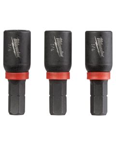 MLW49-66-4512 image(0) - Milwaukee Tool SHOCKWAVE Impact Duty 1/4" Insert Magnetic Nut Driver 3PK