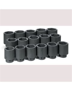 GRE9016D image(0) - Grey Pneumatic 1" Dr. 16 Piece Deep Fractional Set 2-1/16" - 3"