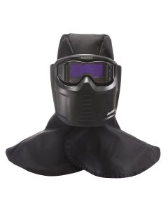 JCK46200 image(0) - Jackson Safety Jackson Safety - Welding Mask and Hood Kit - Auto Darkening -  Thermoplastic - 1.38" x 3.54" Viewing Area - Shade 3/5-12 ADF - Black - Rebel Series