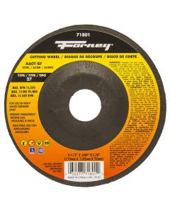 FOR71801 image(0) - Forney Industries Cut-Off Wheel, Metal, Type 27, 4-1/2 in x .040 in x 7/8 in