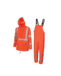 SRWV1080350U-XL image(0) - Pioneer - 150D Oxford Poly/PVC Waterproof Rainsuit - Hi-Vis Orange - Size XL