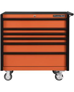 EXTDX412506RCORBK image(0) - DX Series 41in. W X 25in. D 6 Drawer Roller Cabinet, 100 lbs Slides, Orange with Black Drawer Pulls