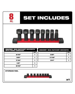 MLW49-16-1640 image(0) - INSIDER&trade; Box Ratchet Socket SAE Set 8PC