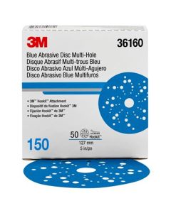 MMM36160 image(0) - 3M 3M Hookit Blue Abrasive Disc Multihole 36160 (4PK)