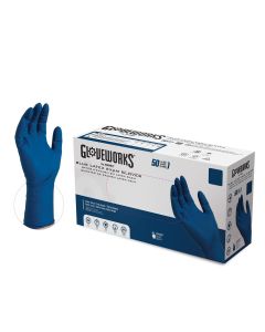 AMXGPLHD84100 image(1) - Ammex Corporation M GlovePlus HD P/F Extra Long Latex Gloves