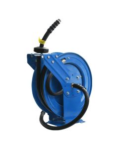 BluBird OilShield Fuel Hose Reel 3/4" Retractable Heavy Duty Steel Construction with Rubber Hose, 6' Lead-in Hose - 35 Foot