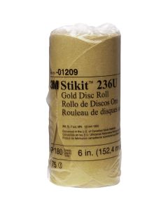 MMM1209 image(0) - 3M DISC ROLLS-GOLD STIKIT 6" P180 75/ROLL 12/CS