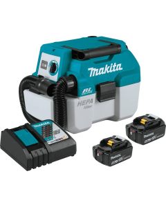 MAKXCV11T image(0) - Makita 18V LXT 5.0 Ah Brushless Cordless 2 Gallon HEPA Filter Portable Wet/Dry Dust Extractor/Vacuum Kit