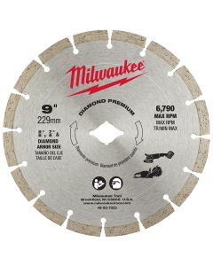 MLW49-93-7025 image(0) - Milwaukee Tool 9" Diamond Premium Segmented Cutting Blade