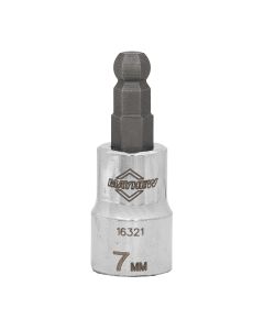 MAY16321 image(0) - Mayhew Mayhew 7 MM Metric Ball Hex Short Insert Socket Bit, 3/8-Inch Drive