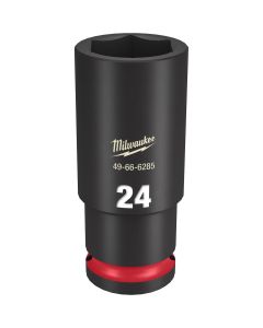 MLW49-66-6285 image(0) - Milwaukee Tool SHOCKWAVE Impact Duty  1/2"Drive 24MM Deep 6 Point Socket