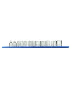 VIMSM600 image(0) - VIM TOOLS 12 PC. 3/8'' DR. METRIC SOCKET SET W/ 12" BLUE MAGRAIL