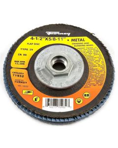 FOR71932-5 image(0) - Forney Industries Flap Disc, Type 29, 4-1/2 in x 5/8 in-11, ZA80 5 PK