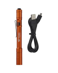 STL66146 image(0) - Streamlight Stylus Pro USB Bright Rechargeable LED Penlight - Orange: Rechargeable battery, USB Cord, Pocket clip, Nylon holster