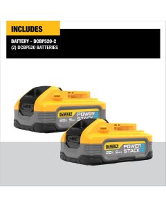 DWTDCBP520-2 image(0) - DeWalt POWERSTACK 5AH BATTERY 2 - PACK